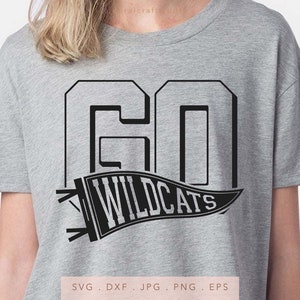 GO Wildcats Pennant SVG DXF Jpg Png Eps, Wildcats Mascot School Sport Svg, Wildcats Team Spirit Svg, Wildcats Sublimation, Cut File