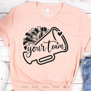 Custom Team Name SVG DXF JPG Png Eps, Custom Cheer Megaphone Svg, Custom School Team Svg, Team Spirit Svg, Custom Cheer Svg,Custom Megaphone