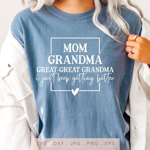 Bisabuela SVG DTF PNG Jpg Eps, regalo para la sublimación del Día de la Madre, archivo de corte de bisabuela, primera vez bisabuela hierro encendido