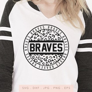 Braves Leopard Print SVG PNG DXF Jpg Eps, Braves School Mascot Svg, Braves Team Spirit Svg, Braves Sublimation, Braves Cut File
