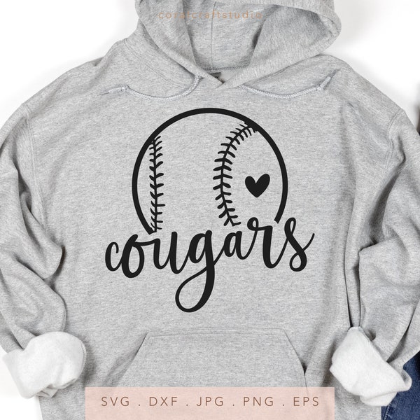 Cougars Team Name SVG DXF JPG Png Eps, Cougars Mascot Team School Svg, Cougars School Team Spirit Svg, Baseball Svg, Softball Svg, Team Svg