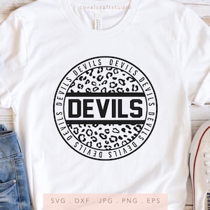 Devils Leopard Print SVG PNG DXF Jpg Eps, Devils School Mascot Svg, Devils Team Spirit Svg, Devils Sublimation, Devils Cut File