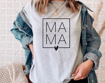 Mama Heart Love SVG DXF JPG Png Eps, Mama Cut File Cricut Silhouette Cameo, Mama Shirt SVG, Prezent dla Mamy SVG, Mama SVG, Matka SVG, Ramka SVG