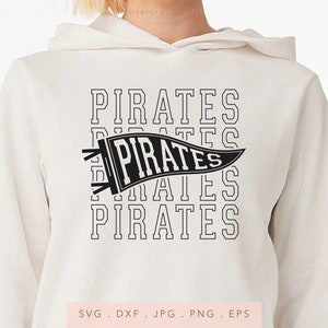Pirates Stacked Varsity Letters SVG PNG DXF Jpg Eps, Pirates Pennant Svg, Pirates Team Spirit Svg, Pirates Sublimation, Pirates Iron On