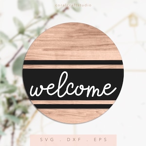 Door Hanger SVG, Front Door Sign Svg, Welcome Sign Svg, Wooden Sign Svg, Round Door Hanger Svg, Door Sign Svg, Farmhouse Porch Design SVG