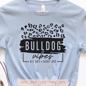 Leopard Bulldog Vibes SVG, Team Spirit Cut File (Digital Download)