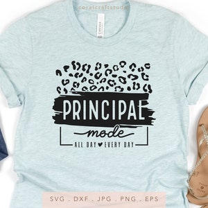 Leopard Principal Mode SVG DXF JPG png eps, Trendy Principal Sublimation, Principal Iron On, Principal Mode Cut File, School Principal Shirt