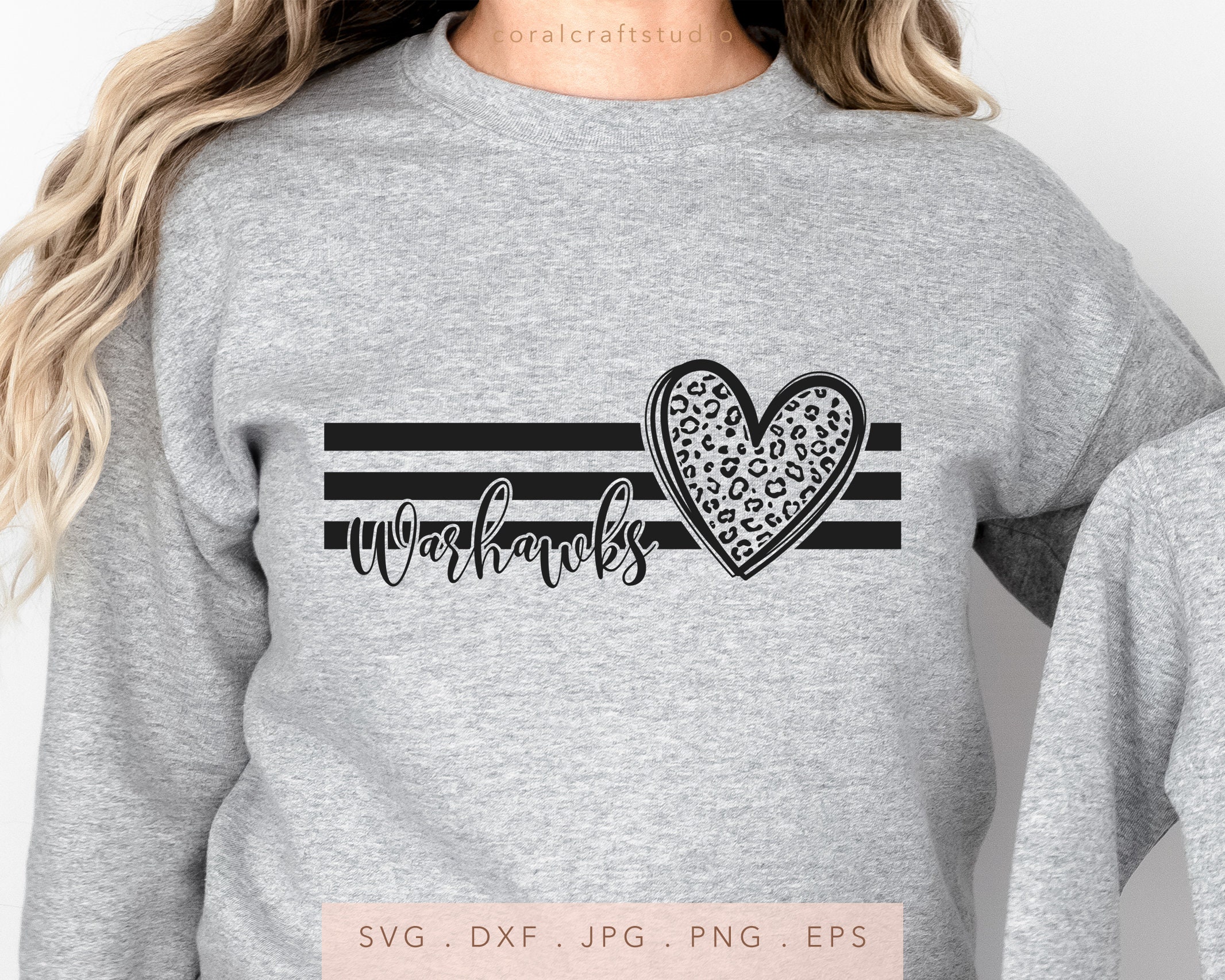 Warhawks Heart Leopard SVG PNG DXF Jpg Eps, Warhawks School Mascot Svg ...