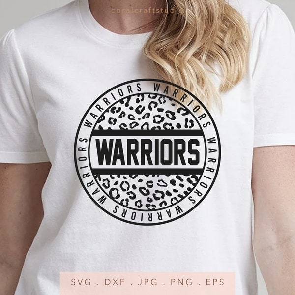 Warriors Leopard Print SVG PNG DXF Jpg Eps, Warriors School Mascot Svg, Warriors Team Spirit Svg, Warriors Sublimation, Warriors Cut File