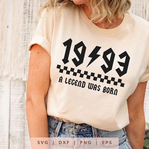1993 wurde eine Legende geboren SVG Png Dxf Eps, Vintage 1993 Geburtstag Jahr Nummer Cricut, Rockin Seit 1993 Schnittdatei, Bday Shirt Sublimationsgeschenk