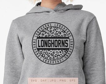 Longhorns Leopard Print SVG, School Mascot, Team Spirit (Digital Download)