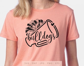 Bulldogs Cheer Megaphone SVG, School Team Spirit (Digital Download)
