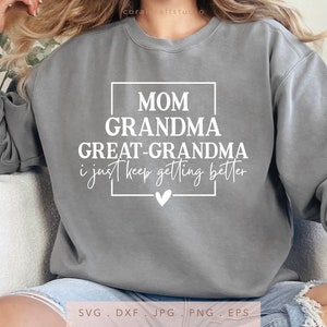 Mama Urgroßmutter SVG DTF PNG Jpg Eps, Sweatshirt Geschenk für Oma Sublimation, neue Urgroßmutter Schnittdatei, erste Mal Urgroßmutter zum Aufbügeln