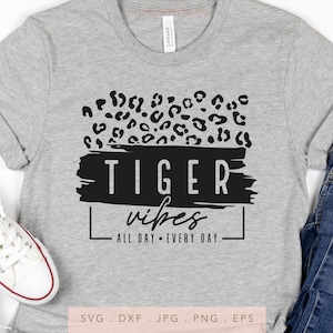 Tiger Vibes Leopard SVG PNG DXF Jpg Eps, Tigers Team Spirit Svg, Tigers School Mascot Svg, Tigers Cut File, Tigers Sublimation