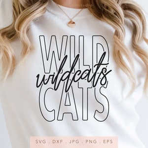 Wildcats Team Name SVG DXF JPG Png Eps, Wildcats Maskottchen Team Schule SVG, Wildcats Schule Team Spirit SVG, Wildcats Sublimation geschnitten Datei
