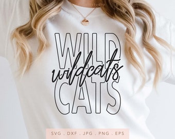 Wildcats Team Name SVG DXF JPG Png Eps, Wildcats Mascot Team School Svg, Wildcats School Team Spirit Svg, Wildcats Sublimation Cut File