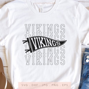 Vikings Stacked Varsity Letters SVG PNG DXF Jpg Eps, Vikings Pennant Svg, Vikings Team Spirit Svg, Vikings Sublimation, Vikings Iron On
