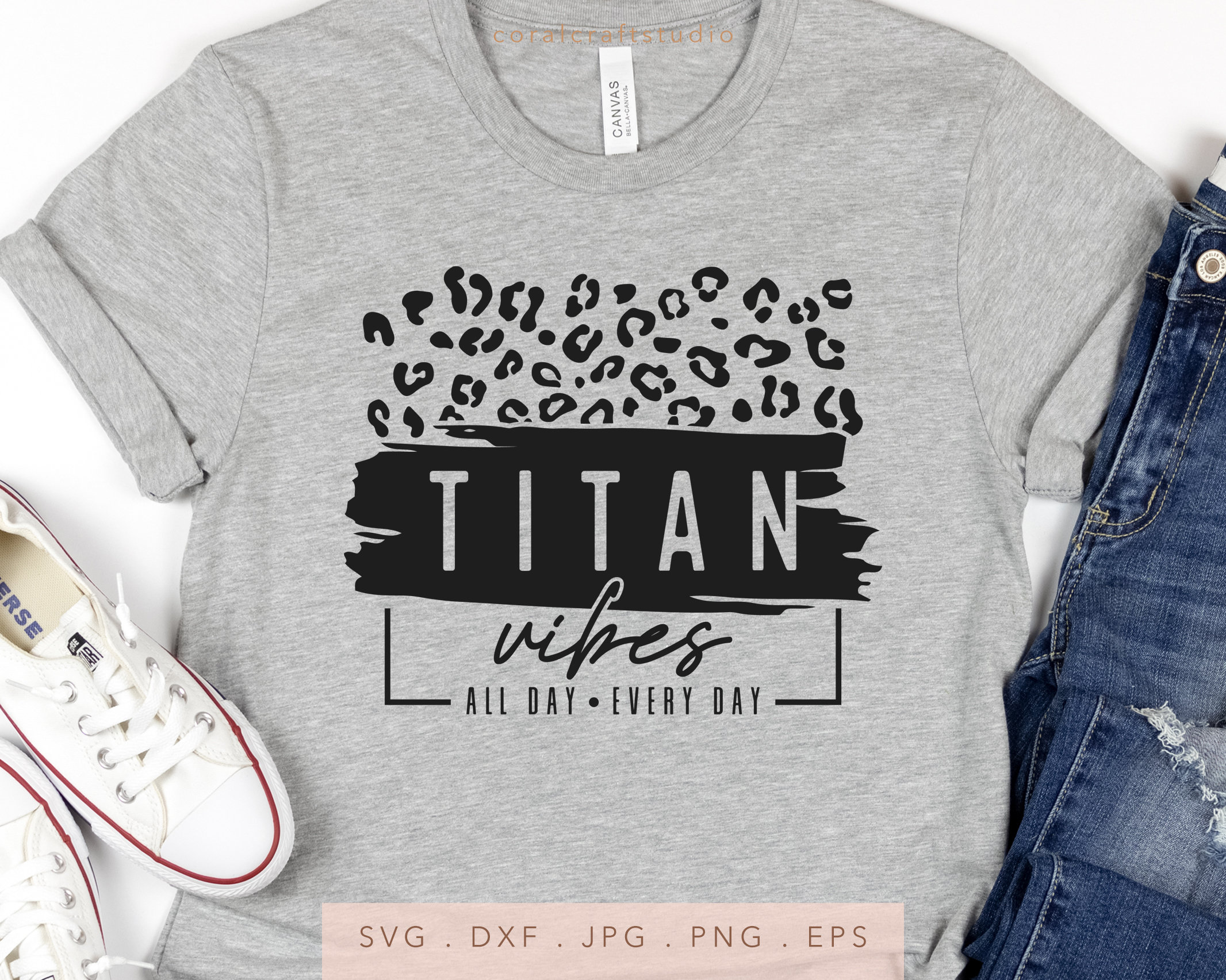 Titan Vibes Leopard SVG PNG DXF Jpg Eps, Titans Team Spirit Svg, Titans School Mascot Svg, Titans Cut File, Sublimación de Titans