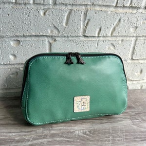 Groene groenblauwe heuptas heuptasje met vosthema en gitaarband