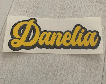 Gelaagde vinylsticker naam schaduw beker aangepaste naam waterbeker schoolbenodigdheden gepersonaliseerde naamsticker permanent vinyl