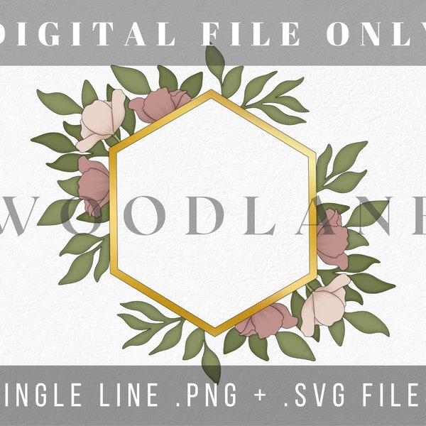 Sophia Template - Single Line Floral - SVG - PNG - Scroll Saw Template - Laser Cut Datei - Glowforge Datei