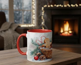 Gingerbread Holiday Ceramic Coffee Mug | Festive Christmas Cup