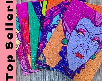 Disney Villains Coasters, Set of 6, Made from Jigsaw Puzzle