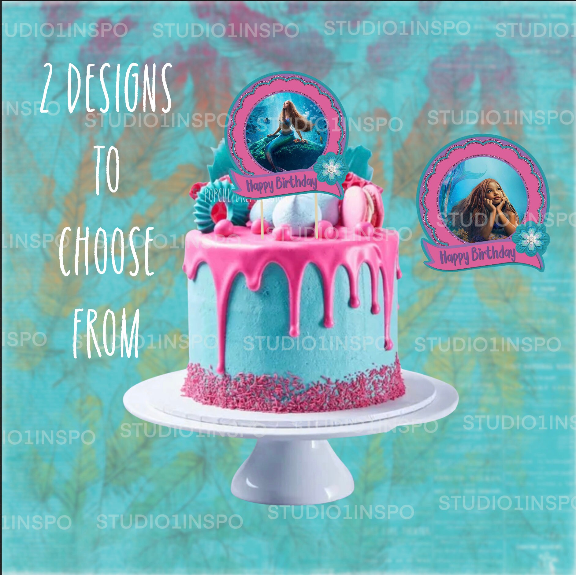 new-little-mermaid-cake-topper-easy-to-print-etsy