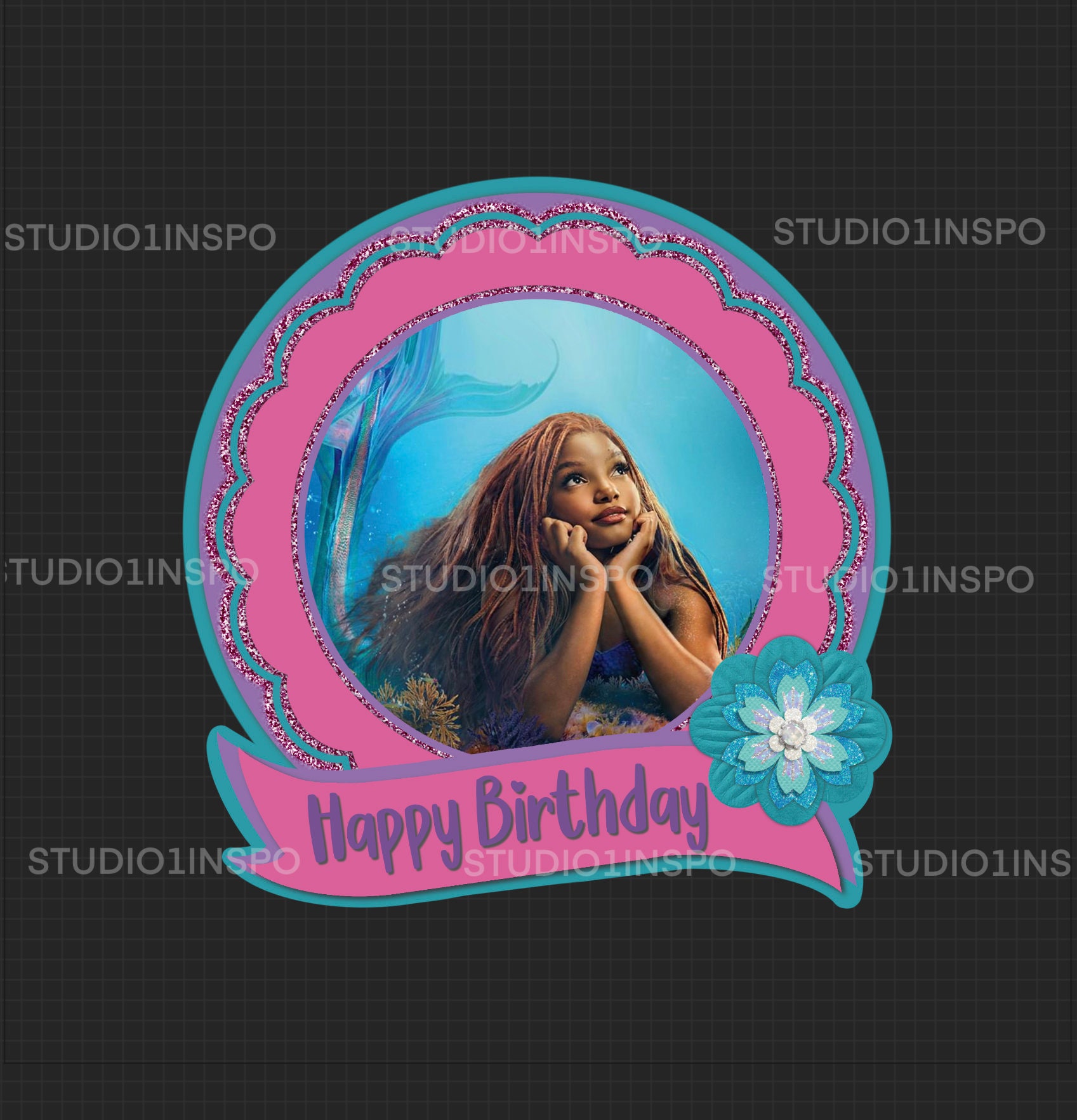 New Little Mermaid Cake Topper, Easy to Print - Etsy