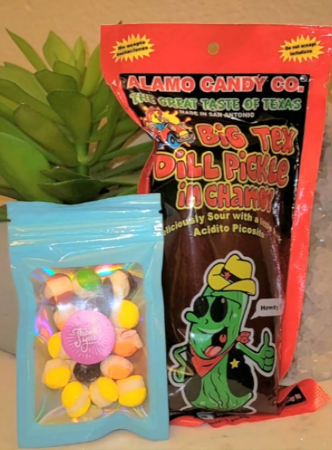 Large Chamoy Pickle W/free Freeze Dried Skittles Etsy