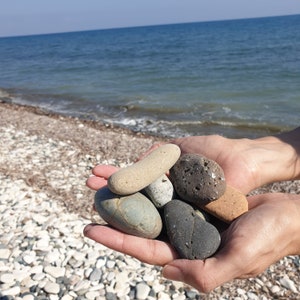 Set von 8 Bunten Steinen - Meer Natursteine - KOSTENLOSER Versand