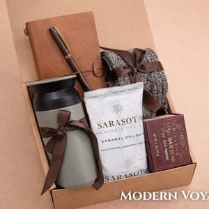 Close-up of the soothing tea or coffee and premium socks for comfort.