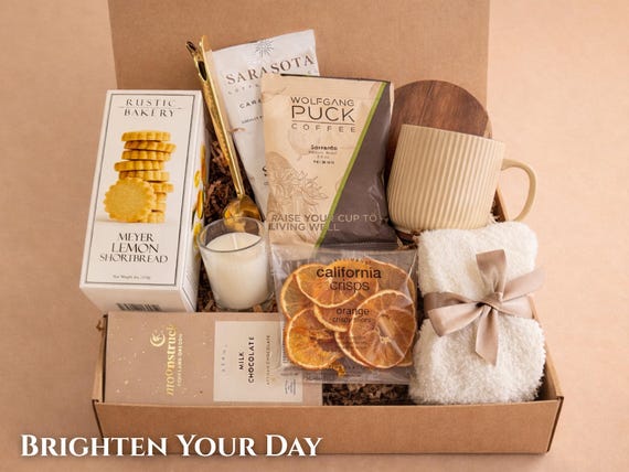 Thank You Gift Box for Men and Women, Hygge Gourmet Coffee Break Gift Basket, Corporate Gifts