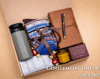 Birthday Gifts for Him, Men Self Care Gift Basket Spa Package Relaxation Gift Box