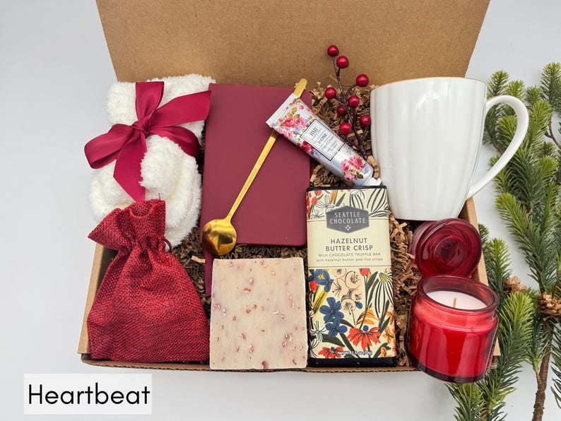 Women Birthday Gift Box for Her, Mom Care Package Gift Set Heartbeat