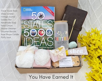 Retirement Gift Box for Women, Hug In A Box, Encouragement Gift, Thinking Of You Box, Hygge Cozy Gift Care Package, Blanket Gift Box
