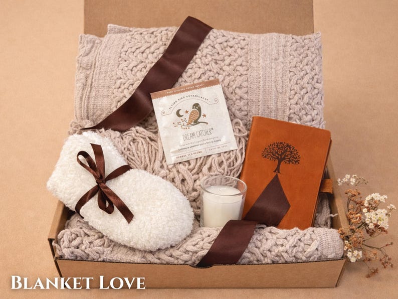 Bereavement care box with a personalized message and handwritten card for a healing touch