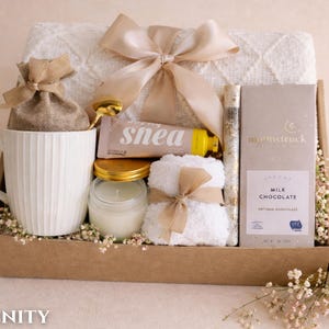 Sympathy Gift Box, Grief Care Package with Blanket, Thinking of you Gift Basket