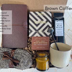 Retirement Gift Box for Women, Men, Coworker, Thank You Gifts for Mentor Brown Coffee Box