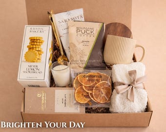 Hug in a Box Coffee Gift Basket for Men, Birthday Congratulations Appreciation Thank You Gift