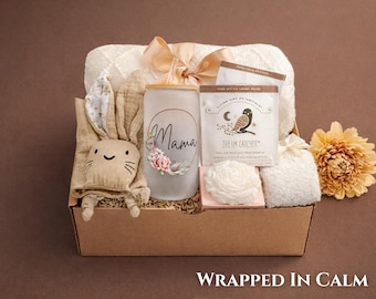 New Mom Care Package for Postpartum, Newborn Baby Gift Basket, After Birth Recovery Box