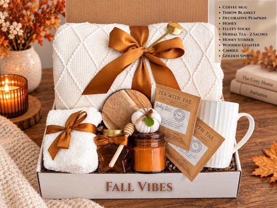 Fall Gift Box for Women, Cozy Care Package, Birthday, Thank You Gifts