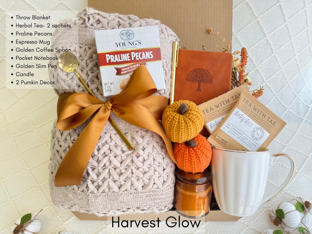 Fall Gift Box With Blanket, Thanksgiving Gift Basket, Thank You Gifts ...