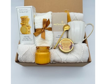 Hygge Gift Box with Blanket, Thank You Gifts for Women, Mom, Teacher, Friend