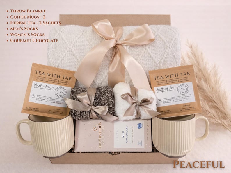 Peaceful gift box for realtor closing gift, new home gift basket and client thank you gift in kraft box
