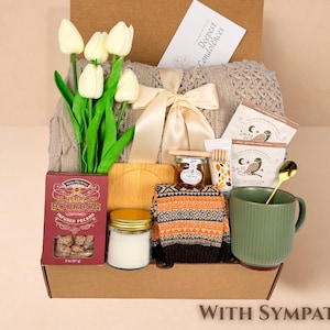 Sympathy Gift Box, Grief Care Package With Blanket, Thinking of You
