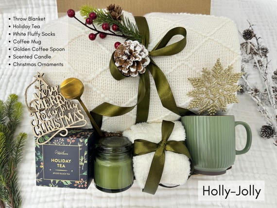 Cozy Christmas Gift Box, Holiday Care Package, Winter Self Care Basket