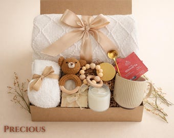 Postpartum Gift Box for New Mom Care Package After Birth, Newborn Baby Gift Basket