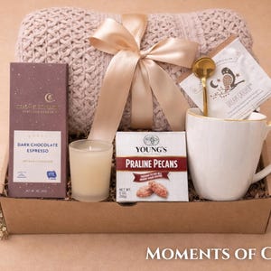 Condolence gift basket for loss of father featuring a memorial candle and personalized sympathy card
