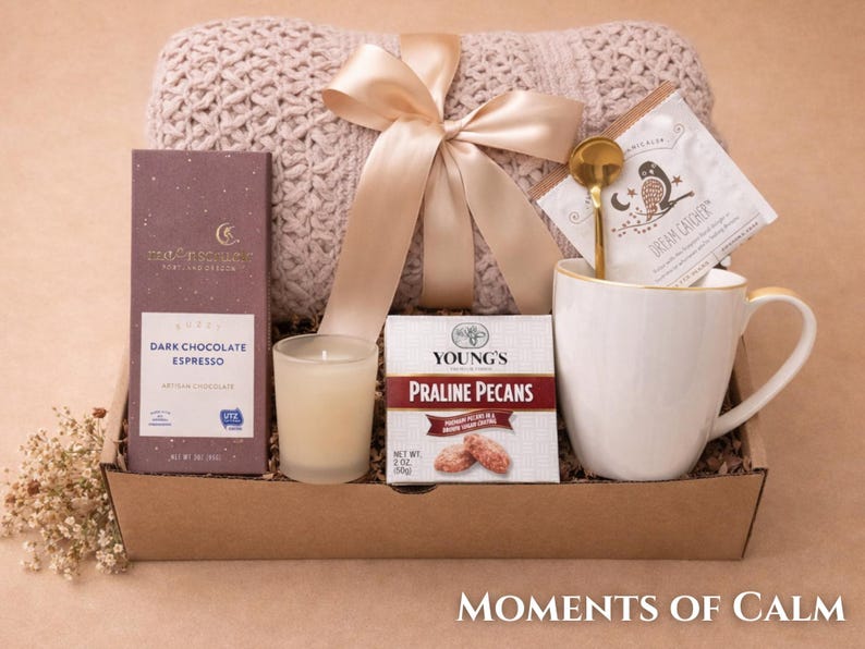 Condolence gift basket for loss of father featuring a memorial candle and personalized sympathy card